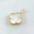 Clover White Pendant 1.65gr / 0.9in / 18K Yellow Gold *