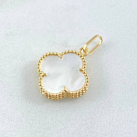 Clover White Pendant 1.6gr / 2.2cm / 18K Yellow Gold