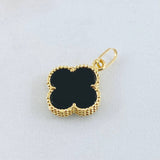 Clover Pendant Black 1.7gr / 1.3in / 18K Gold