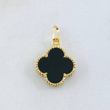 Clover Pendant Black 1.7gr / 1.3in / 18K Gold