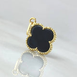 Clover Pendant Black 1.7gr / 1.3in / 18K Gold