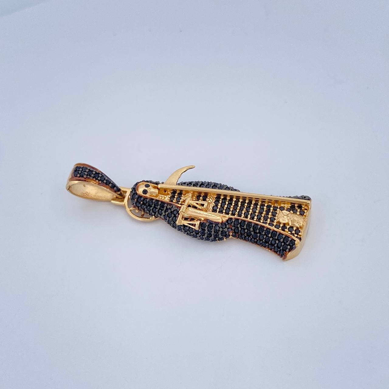 Santa Muerte Pendant 7.05gr / 1.8in / Two Tone Black Yellow 18K $