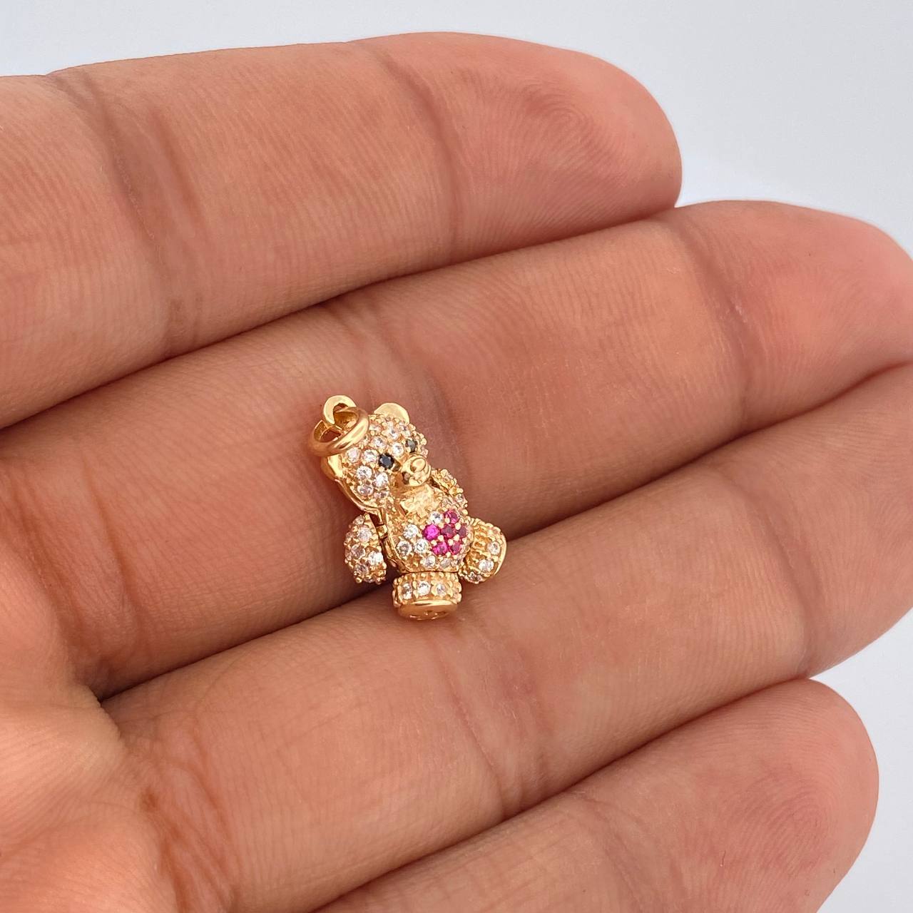 Pendant Bear Heart Articulated 2.55gr / 0.8in / 18K Yellow Gold $