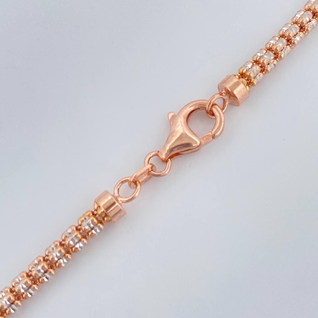 Cadena Ice 24.05gr / 70cm / Dos Oros Blanco Rosa +4 18K $