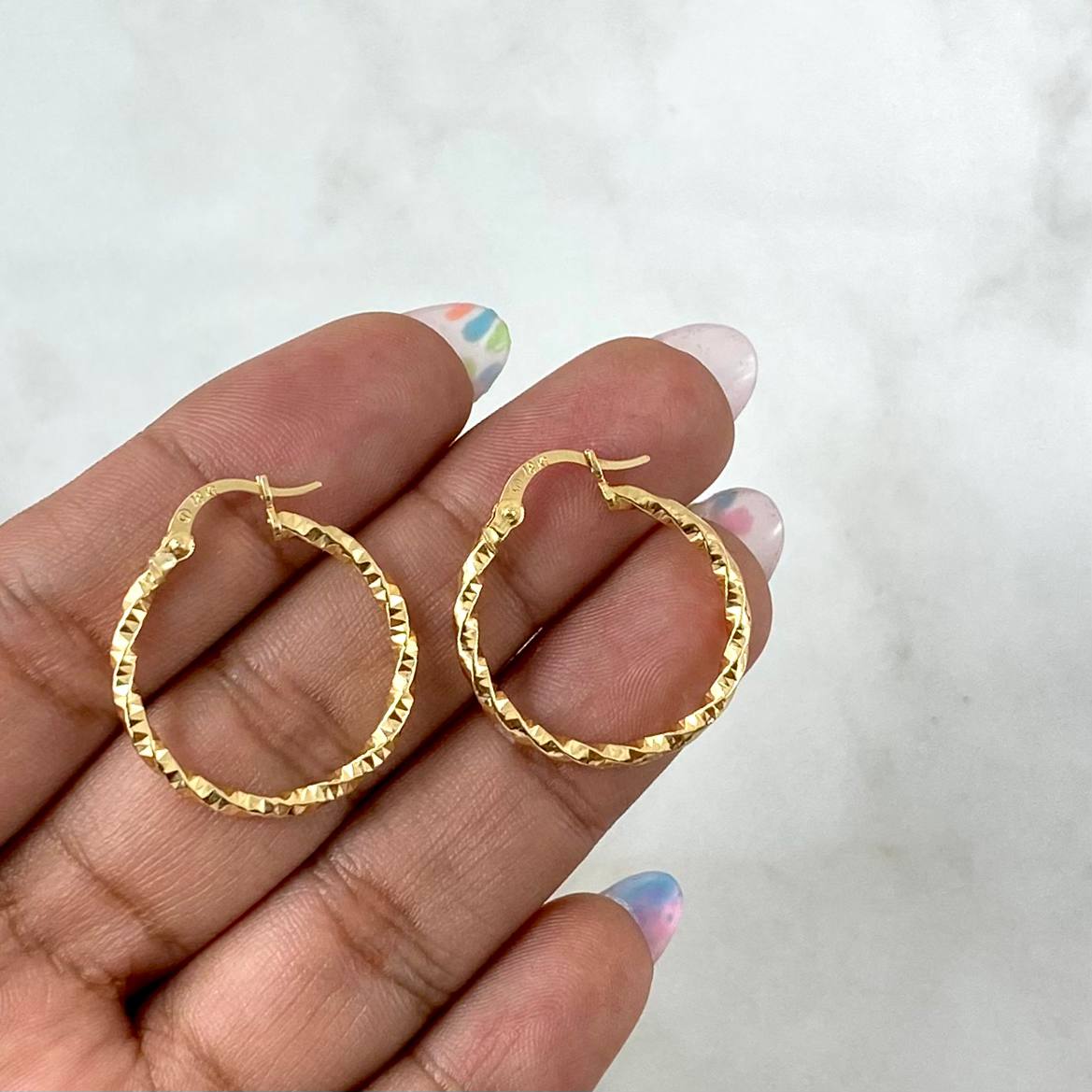 Candongas Majo 1.65gr / 2.5cm / Diamantada Oro Amarillo 18K *