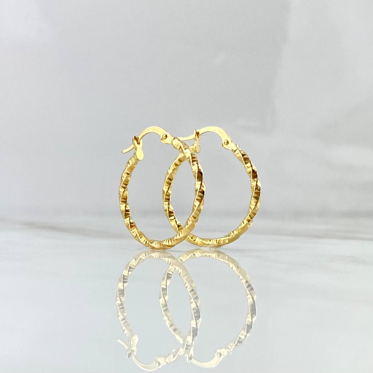 Hoop Earrings Majo 1.6gr / 2.6cm / Diamond Cut 18K Yellow Gold