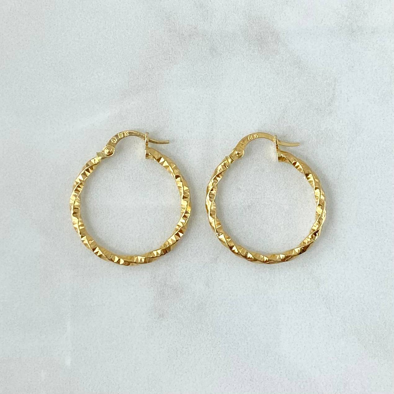Candongas Majo 1.65gr / 2.5cm / Diamantada Oro Amarillo 18K *