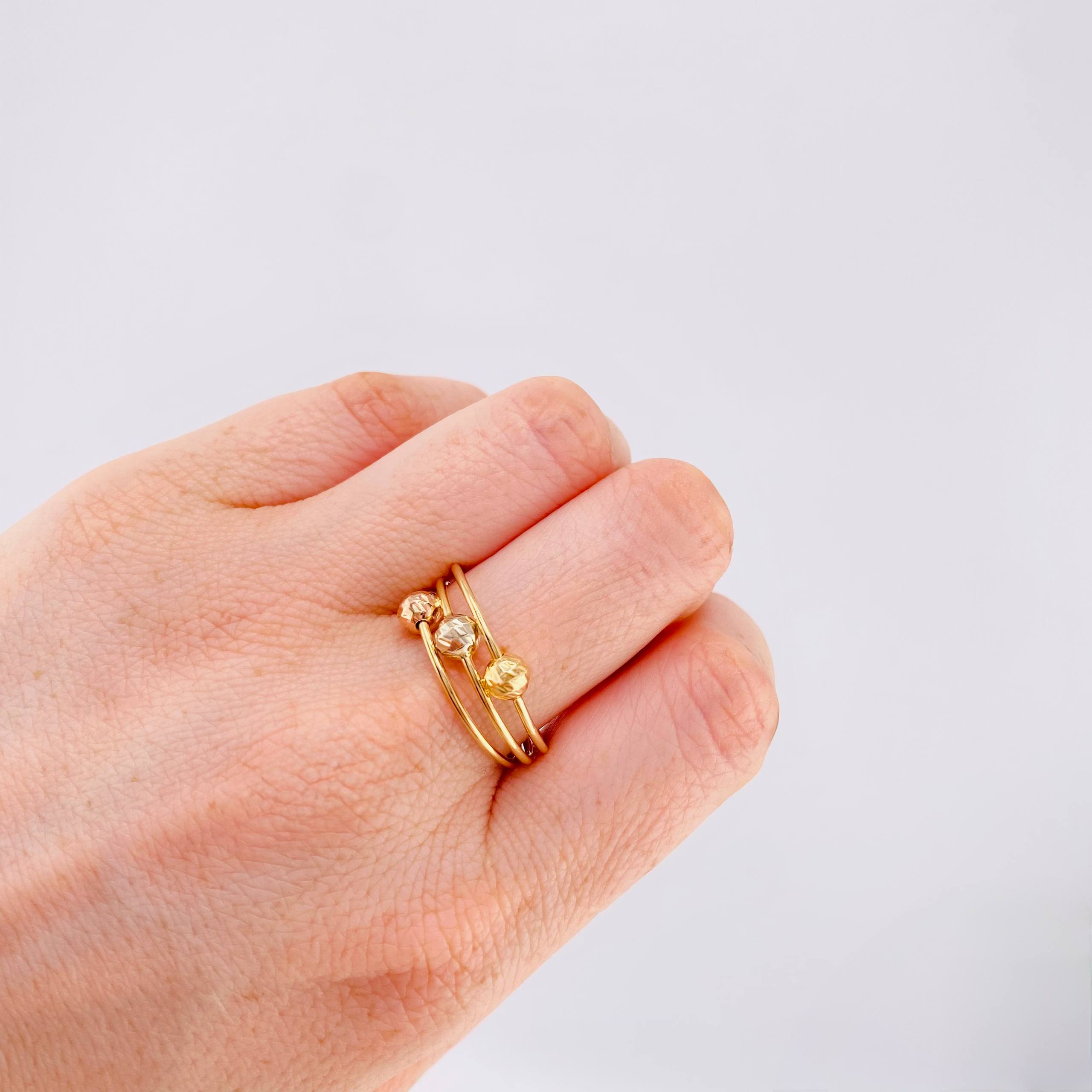 Anillo Cinturon de Orion Diamantado 1.85gr / T7 1/4 / Tres Oros 18K ©