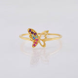 Anillo Mariposa Silueta 1.15gr / T7 / Oro Amarillo 18K ©