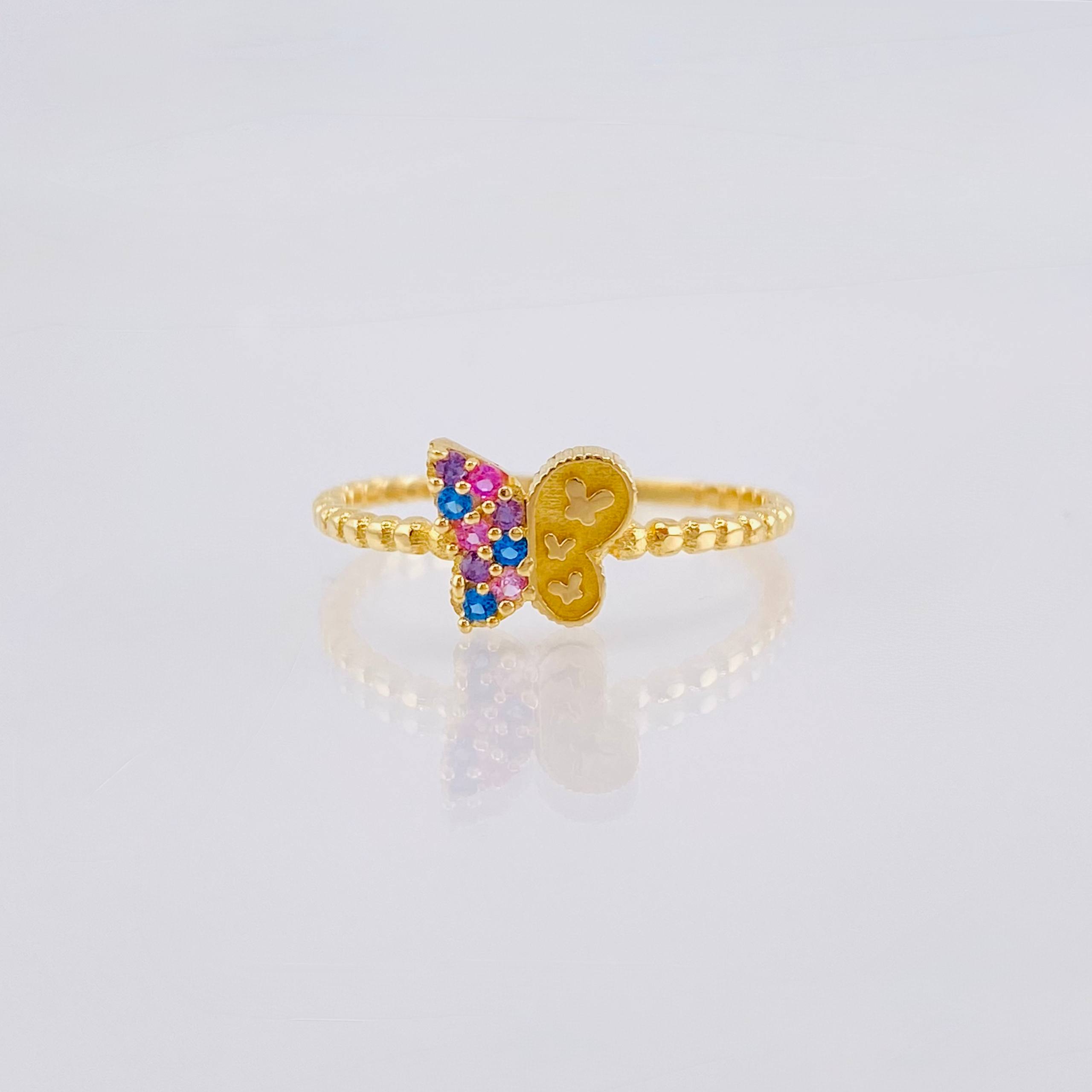 Matte Butterfly Ring 1.4gr / T7 / Yellow Gold 18K ©