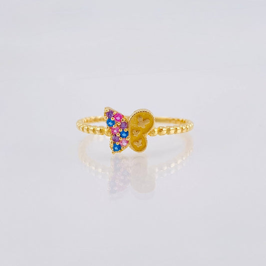 Matte Butterfly Ring 1.4gr / T7 / Yellow Gold 18K ©
