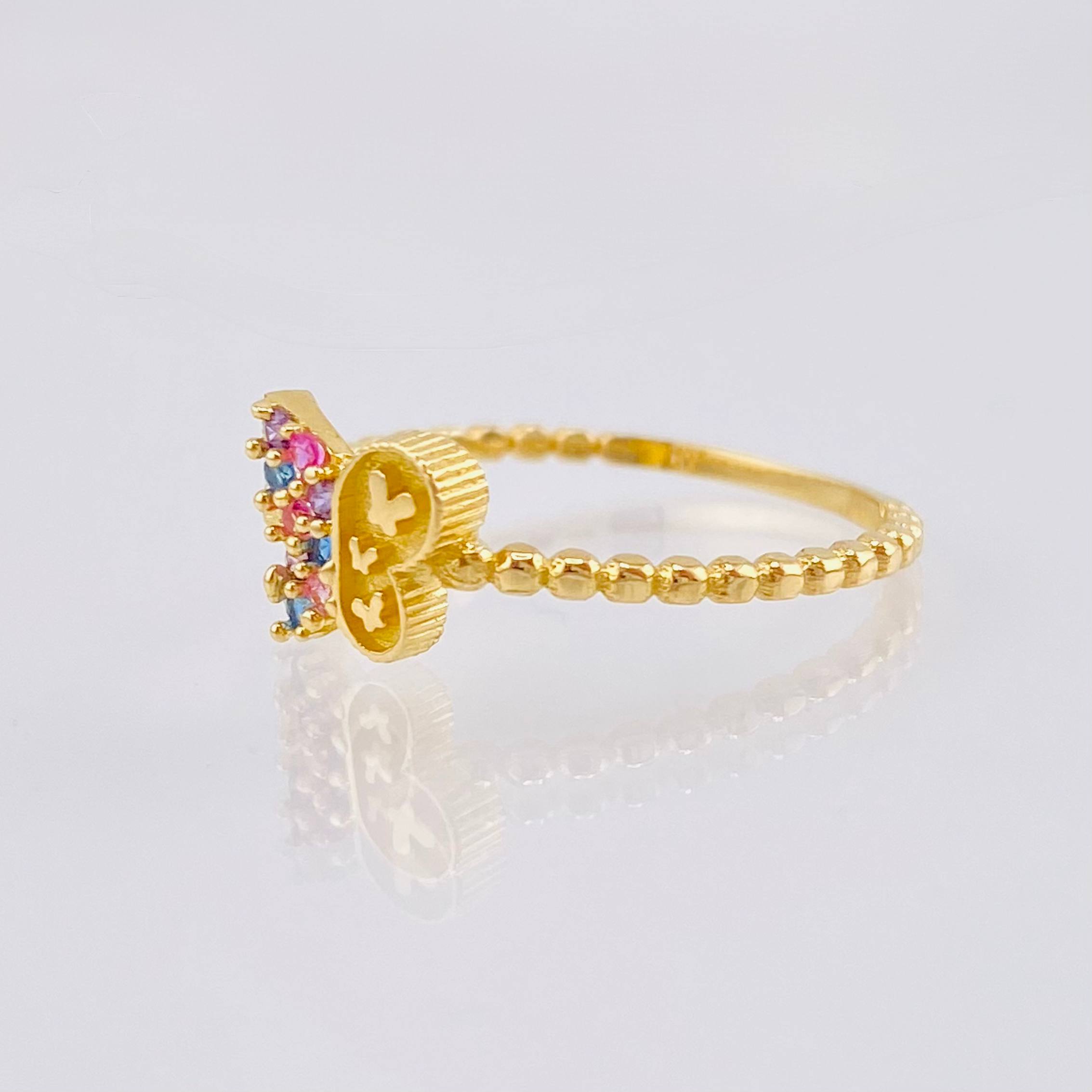 Matte Butterfly Ring 1.4gr / T7 / Yellow Gold 18K ©