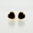 Black Heart Stud Earrings 2.35gr / 8.4mm Yellow Gold Nac.Esp. 18K