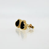 Black Heart Stud Earrings 2.35gr / 8.4mm Yellow Gold Nac.Esp. 18K