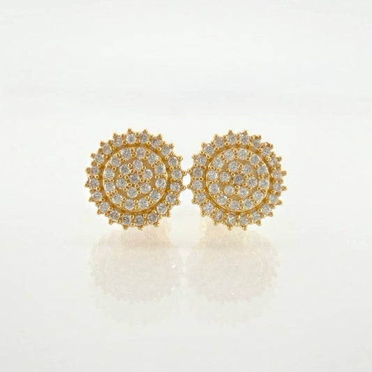 Topos Circulo Tupido 1.9gr / 9.3mm Oro Amarillo 18K