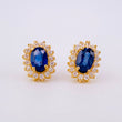 Topos Óvalos Tupidos Zafiros 1.2qts 2.5g / in / 10.4mm Oro Amarillo 18K