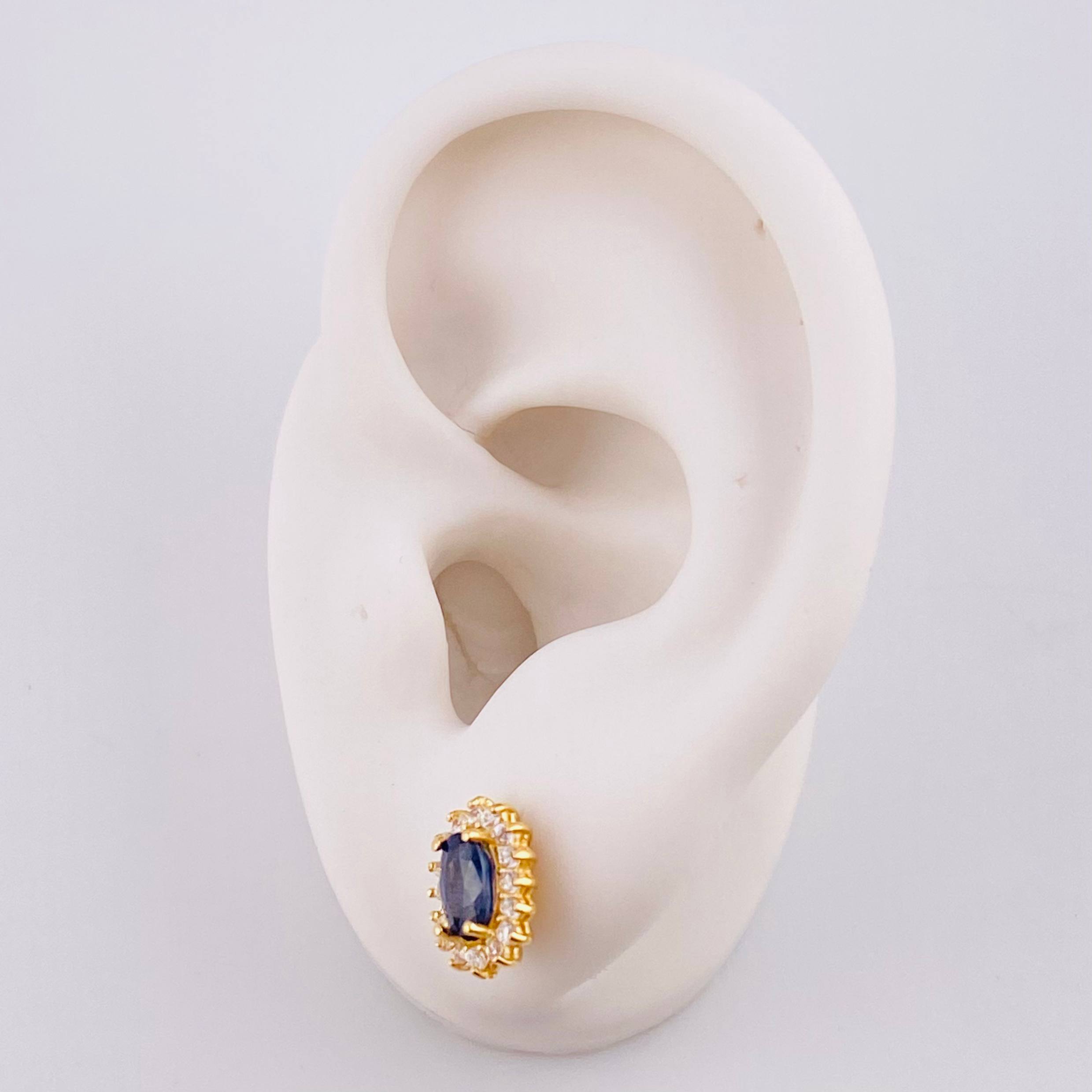 Topos Óvalos Tupidos Zafiros 1.2qts 2.5g / in / 10.4mm Oro Amarillo 18K