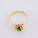 Anillo Óvalo Tupido Zafiro 45pts 2.5g / T7 1/2 Oro Amarillo 18K
