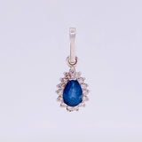 Cluster Drop Set Diamonds 1.2cts Sapphires 1.3cts 4.95g / T7 1/2 18K White Gold