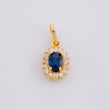 Dije Óvalo Tupido Zafiro 65pts 1.25g / 3/4 in Oro Amarillo 18K