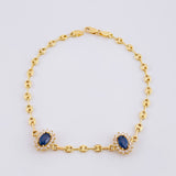 Bracelet GC Dense Ovals Sapphires 1qts 3.9g / 7 1/4 in / 3.15mm Yellow Gold 18K