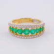 Anillo Imperial Esmeralda 82pts Diamante 25pts 4.25g / T7 Oro Amarillo 18K