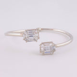 Pulso Aro Doble Cubo Diamantes 3.4qts 10g / 7 in / 2.95mm Oro Blanco 18K