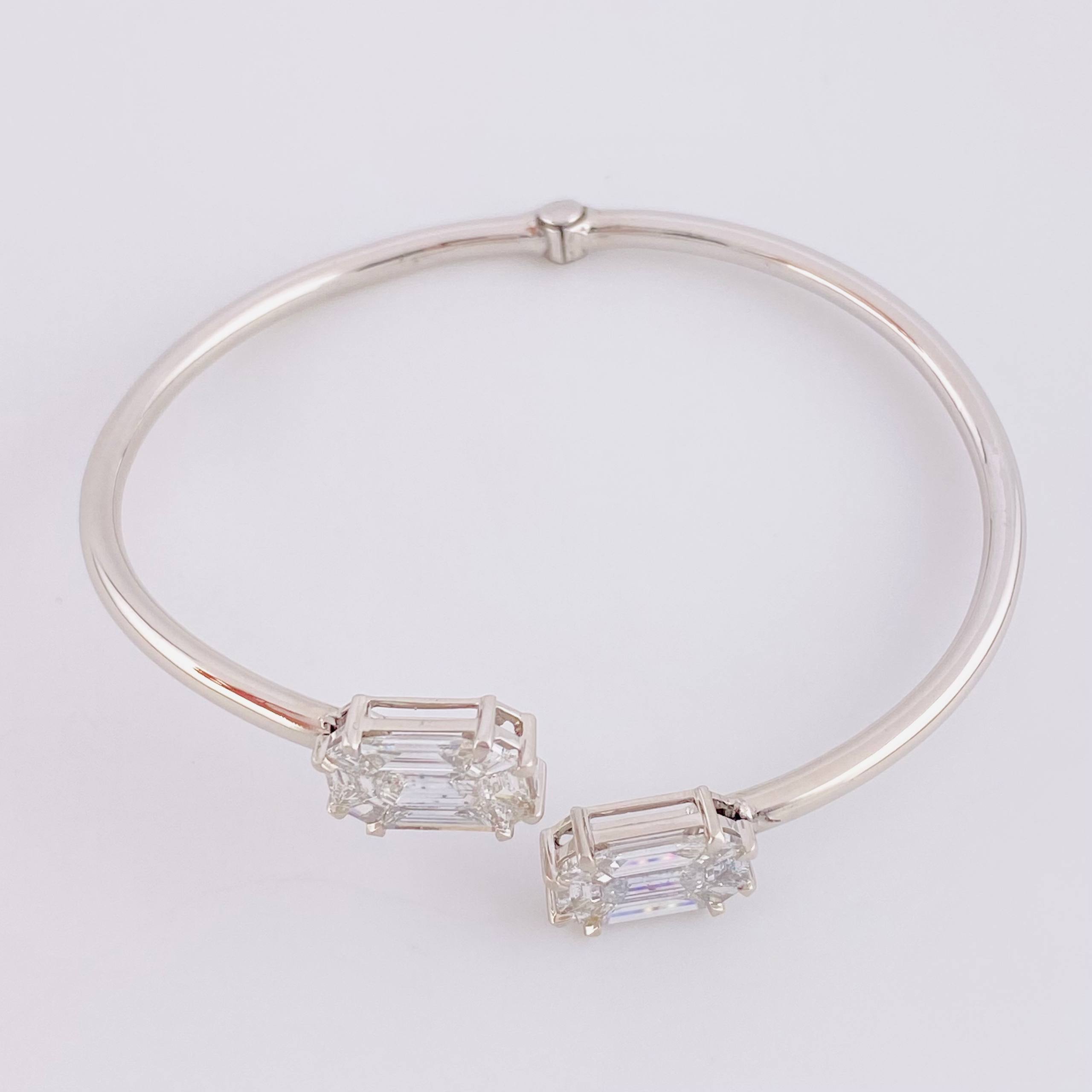 Pulso Aro Doble Cubo Diamantes 3.4qts 10g / 7 in / 2.95mm Oro Blanco 18K