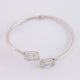 Pulso Aro Doble Cubo Diamantes 3.4qts 10g / 7 in / 2.95mm Oro Blanco 18K