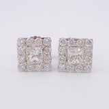 Stud Earrings Cube Diamonds 2.2qts 6.3g / in / 10.25mm White Gold 18K