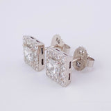 Stud Earrings Cube Diamonds 2.2qts 6.3g / in / 10.25mm White Gold 18K