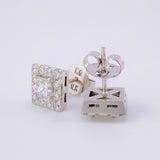 Stud Earrings Cube Diamonds 2.2qts 6.3g / in / 10.25mm White Gold 18K