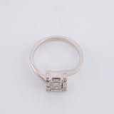 Anillo Cubo Diamantes 90pts 3.55g / T6 1/2 Oro Blanco 18K