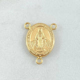 Herraje Crucero Virgen Milagrosa 1.05gr / 2cm / Troquelado Oro Amarillo 18K