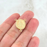 Herraje Crucero Virgen Milagrosa 1.05gr / 2cm / Troquelado Oro Amarillo 18K