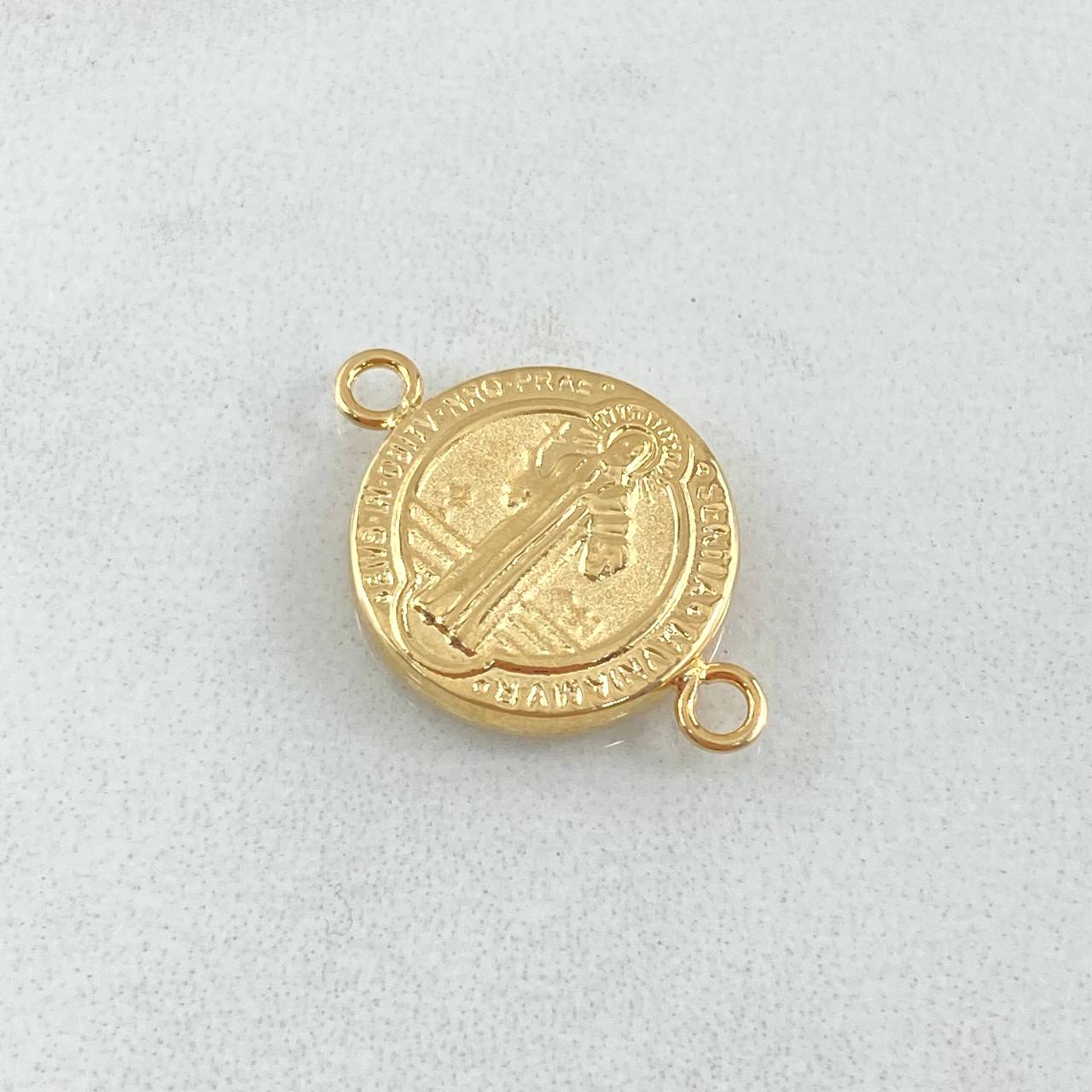 Herraje San Benito 1.1gr / 2.1cm / Troquelado Oro Amarillo 18K