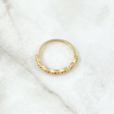 Anillo Infinito Trigado 1.3gr / T6 3/4 / Circones Blancos Oro Amarillo 18K