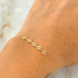 Herraje Retazo GC 5 Eslabones 0.35gr / 1 1/4 in / 3.2mm Oro Amarillo 18K