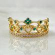 Crown Ring Interlinked Hearts 3.55gr / Size 6 3/4 / 18K Gold