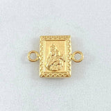 Charm Double-Sided 0.75gr / 0.8in / Sacred Heart of Jesus - Virgin of Carmen 18K Gold