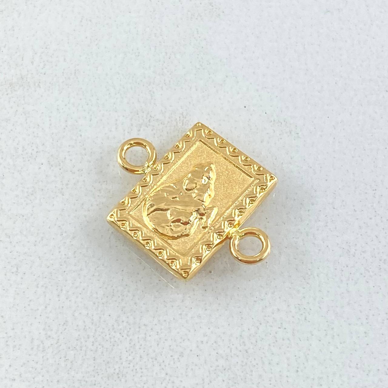 Charm Double-Sided 0.75gr / 0.8in / Sacred Heart of Jesus - Virgin of Carmen 18K Gold