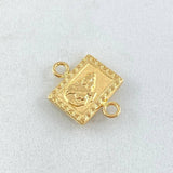 Charm Double-Sided 0.75gr / 0.8in / Sacred Heart of Jesus - Virgin of Carmen 18K Gold