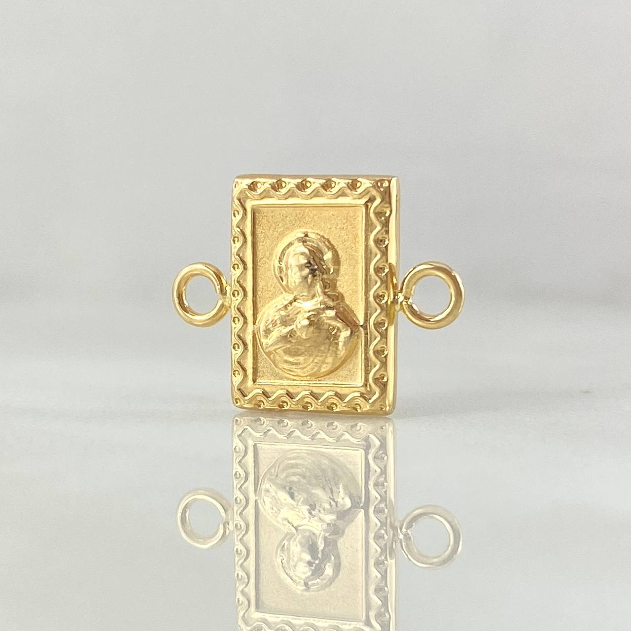 Charm Double-Sided 0.75gr / 0.8in / Sacred Heart of Jesus - Virgin of Carmen 18K Gold