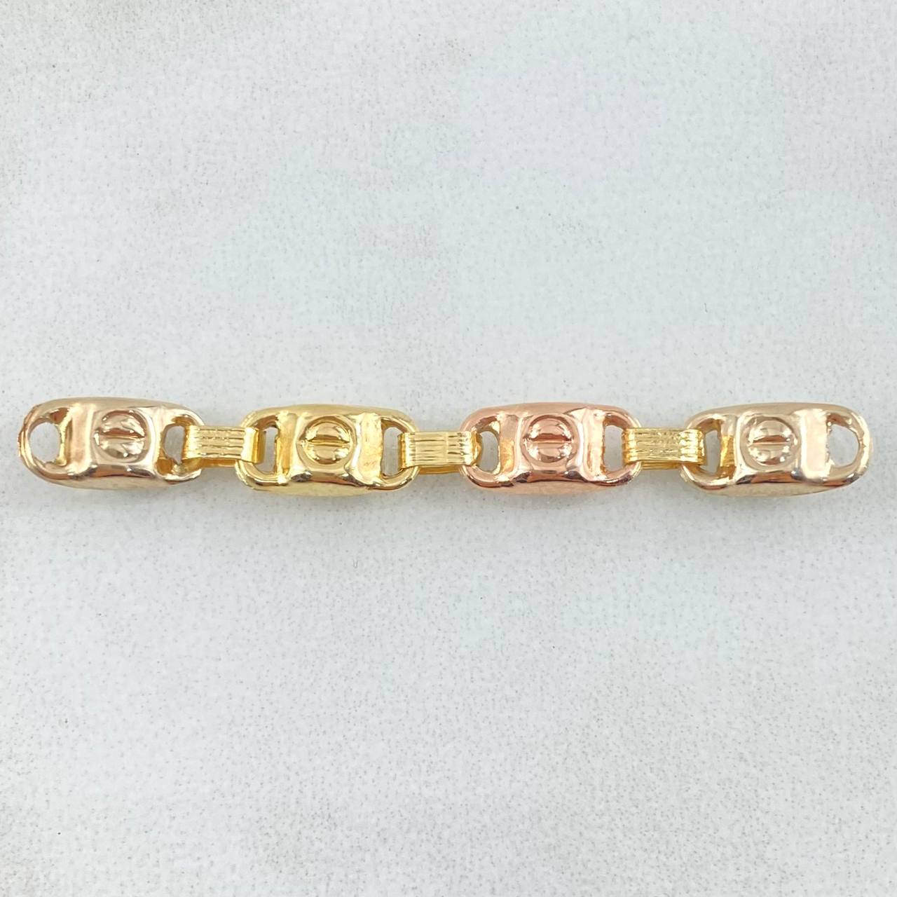 Charm Rustic Scrap Screw 1.2gr / 4.5cm (1.8in) / Four Links Three 18K Golds