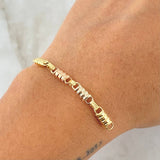 Charm Rustic Scrap Smooth Barrel 1.15gr / 5.4cm (2.1in) / Four Links Three 18K Golds