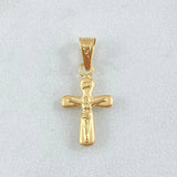Dije Cruz Cristo 0.35gr / 2cm / Punta Ovalada Oro Amarillo 18K