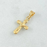 Dije Cruz Cristo 0.35gr / 2cm / Punta Ovalada Oro Amarillo 18K