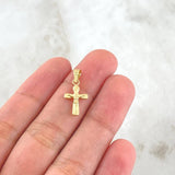 Dije Cruz Cristo 0.35gr / 2cm / Punta Ovalada Oro Amarillo 18K