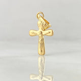 Dije Cruz Cristo 0.35gr / 2cm / Punta Ovalada Oro Amarillo 18K