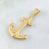 Pendant Anchored Cross 2.6gr / 1.8in / Matte 18K Gold